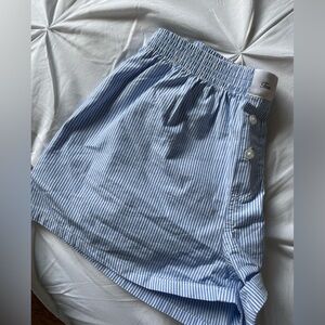 Aritzia- TNA Blue and White Striped Shorts